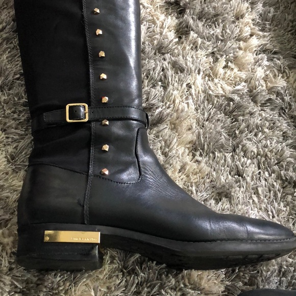 Vince Camuto Shoes Vince Canuto Black And Gold Tall Boots Poshmark
